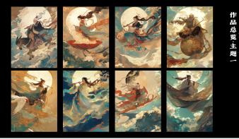 仙渡云海——八仙过海系列插画
